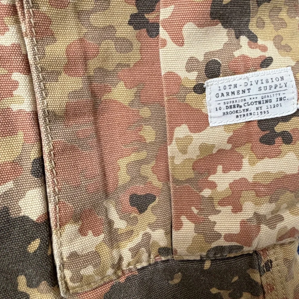 10.Deep Mens Flecktarn Camo Cargo Pants 32 Streetwear Tactical Cotton Canvas